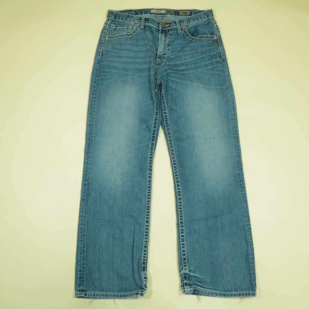 BKE Tyler Jeans Mens 34R Straight Leg Mid Rise Stonewash Blue Denim - Picture 2 of 7